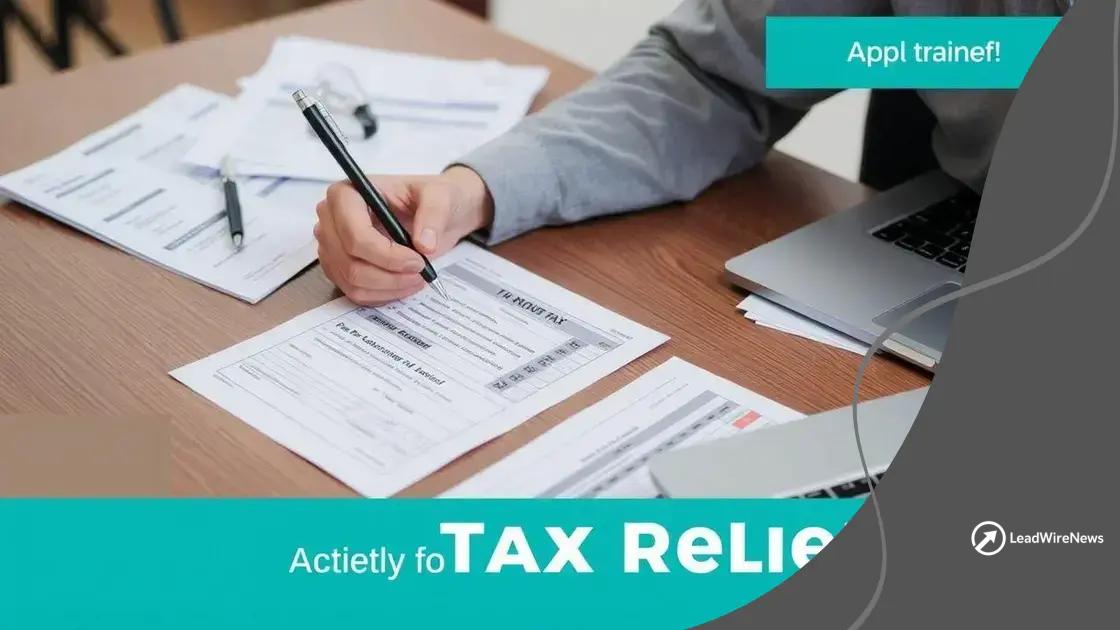 How to apply for tax relief