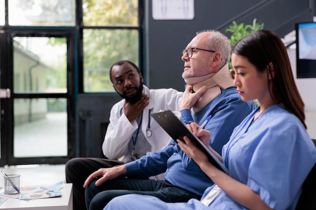 A group of doctors and nurses in a diverse setting, attending to patients of various ages and backgrounds. The scene reflects the bill's aim to improve healthcare access for all communities.